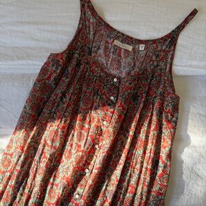 Doen Red and Blue Floral Dress
